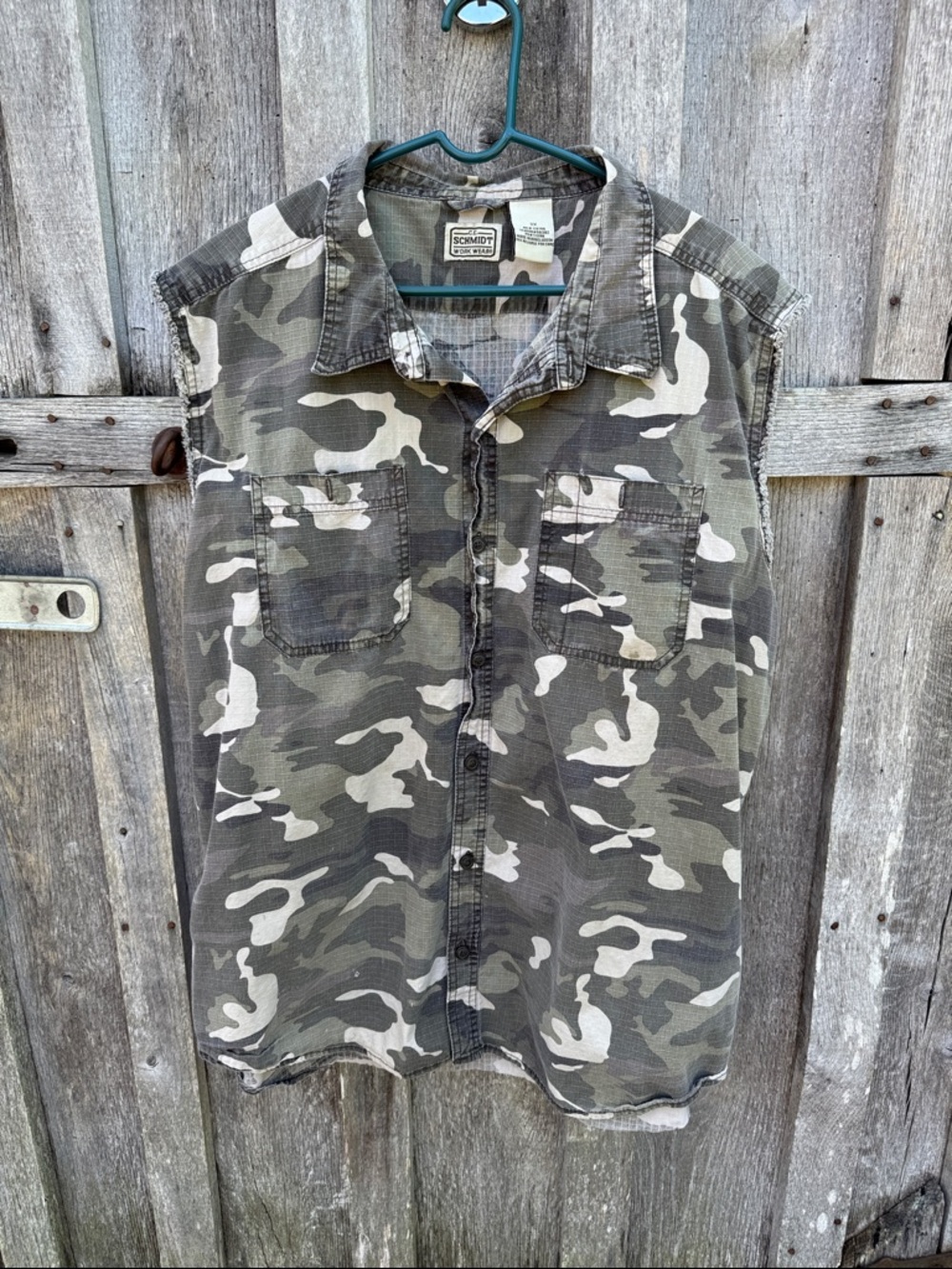 CE Schmidt Workwear Camo Sleeveless Shirt 3XL. Ripstop